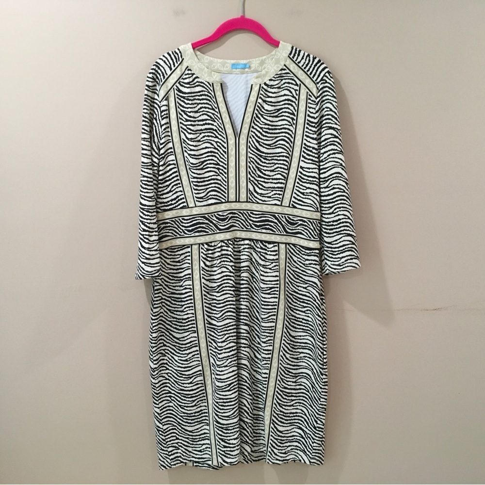 JMcLaughlin caralina sheath dress stretchy zebra animal print size L